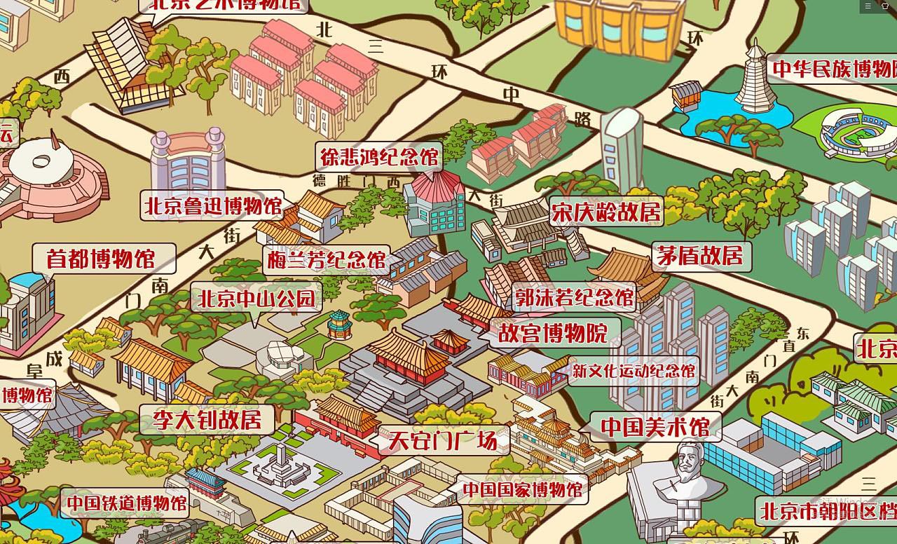 应县手绘地图景区的文化印记